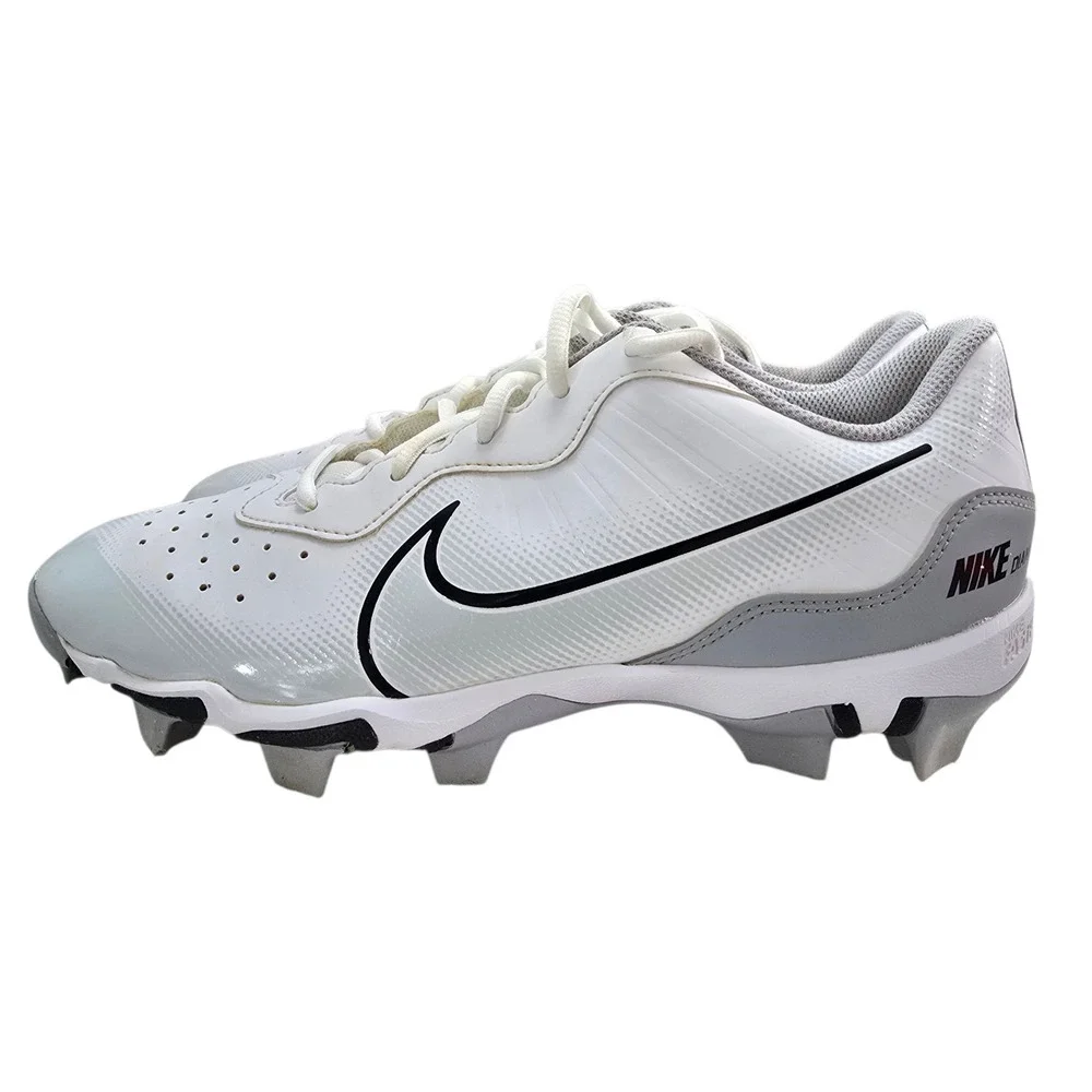 Nike Alpha Huarache 4 Keystone Baseball Cleats Mens 8.5 White Grey DJ6524-100